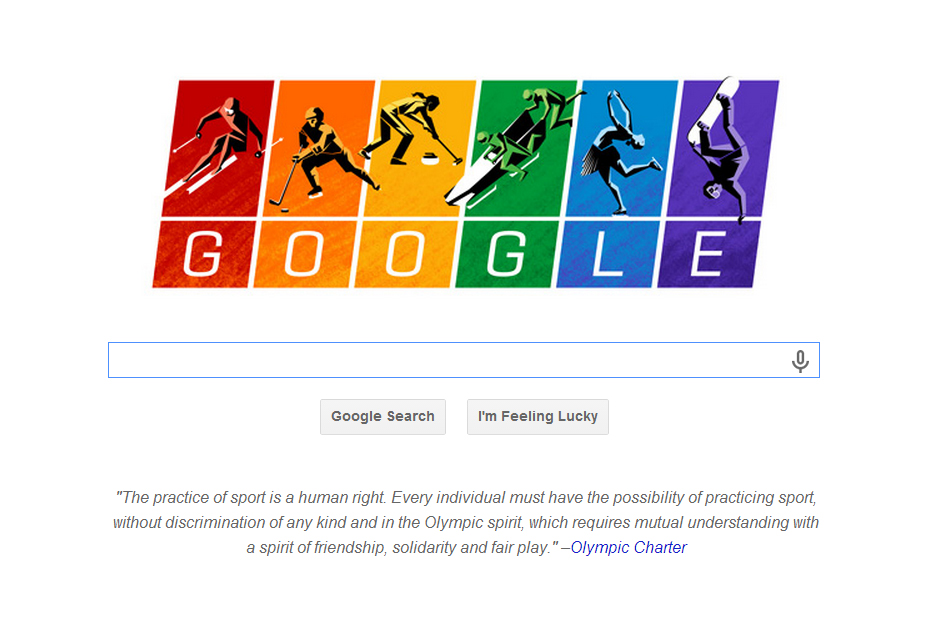 Google goes rainbow for Sochi 2014