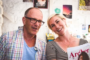 Amy Middleton with contributor Dennis Altman.