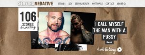Header of the Staying Negative website