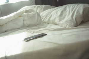 Phone on bed