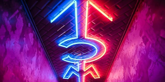 Non-binary sign in neon lights